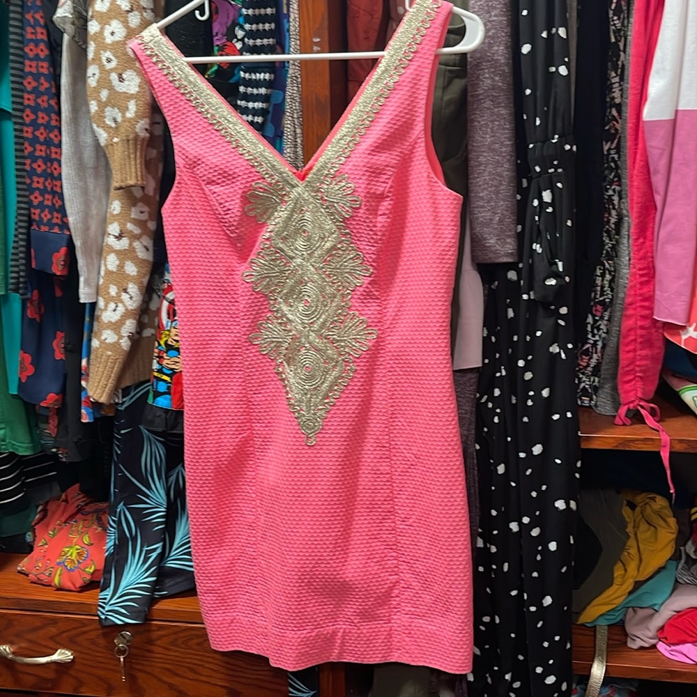 Sexy pink and gold dress